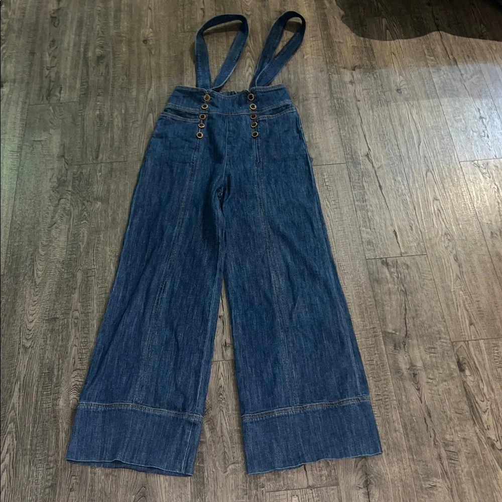 Anthropologie Blue Women's Jeans Overalls - Picture 2 of 5